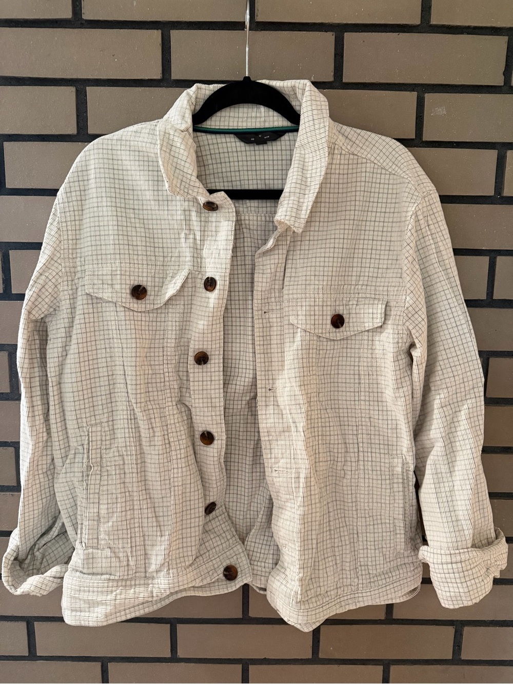 Men's M (Fits like Women’s M) Cream Corduroy Trucker Jacket